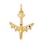 10K Yellow Gold Airplane Charm Jewelry FindingKing New 20 X 16mm